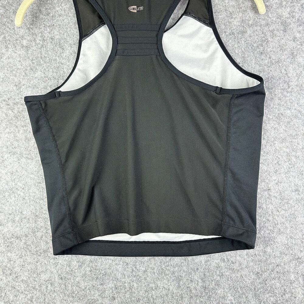 Adidas Tank Top Womens XL Black Stretch Logo Racerback Mesh Back Athleisure Gym - Picture 6 of 12